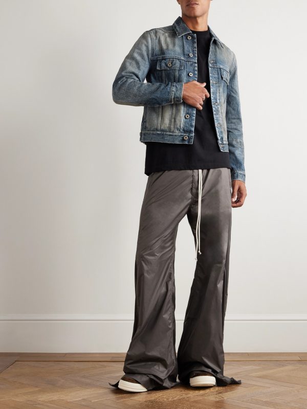 Distressed Denim Trucker Jacket - OU Distressed Denim Trucker Jacket - OU