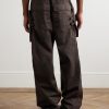 Stefan Wide-Leg Cotton-Twill Cargo Trousers - BK