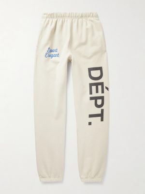Team Dept Tapered Embroidered Printed Cotton-Jersey Sweatpants Team Dept Tapered Embroidered Printed Cotton-Jersey Sweatpants