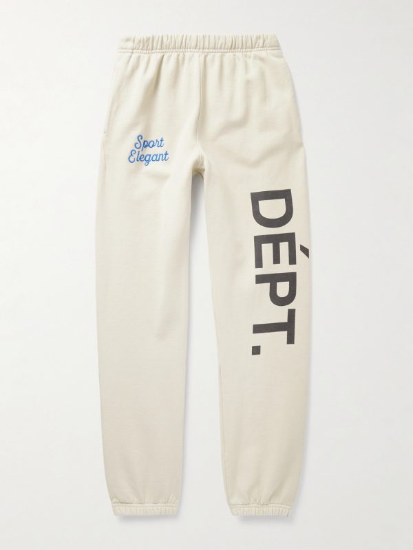 Team Dept Tapered Embroidered Printed Cotton-Jersey Sweatpants