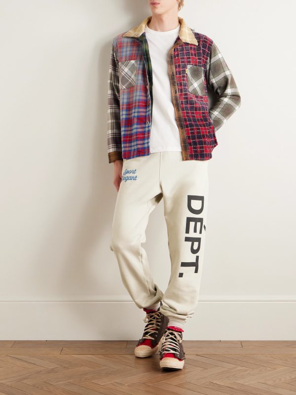 Team Dept Tapered Embroidered Printed Cotton-Jersey Sweatpants - OU