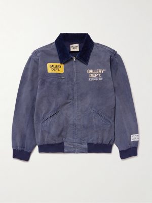 Mechanic Corduroy-Trimmed Logo-Print Cotton Bomber Jacket