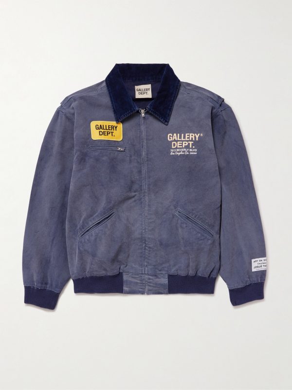 Mechanic Corduroy-Trimmed Logo-Print Cotton Bomber Jacket Mechanic Corduroy-Trimmed Logo-Print Cotton Bomber Jacket