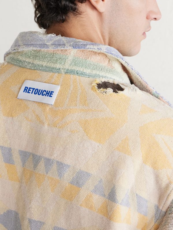 Marley Retouche Distressed Patchwork Checked Cotton-Blend Shirt - CU Marley Retouche Distressed Patchwork Checked Cotton-Blend Shirt - CU