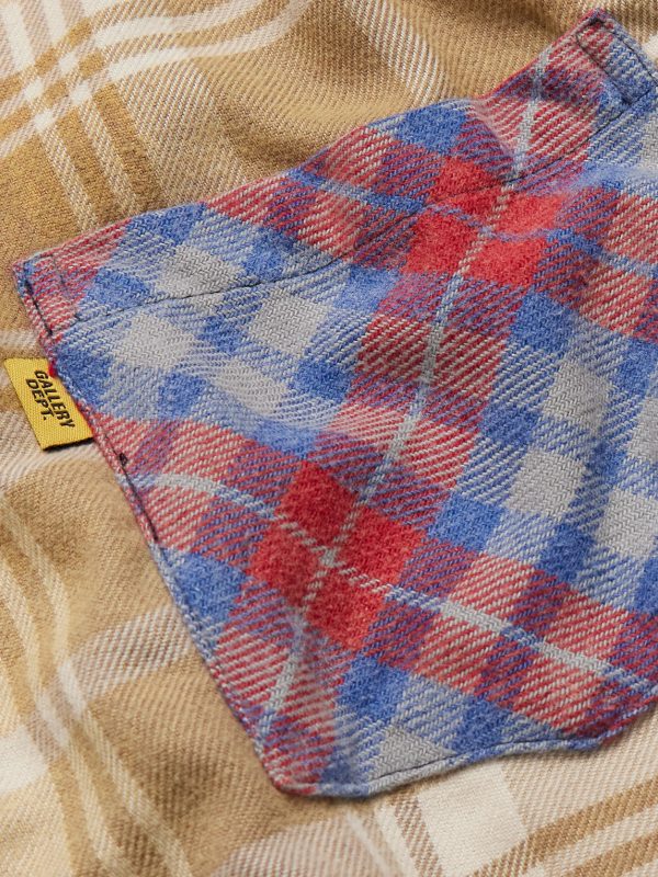 Marley Retouche Distressed Patchwork Checked Cotton-Blend Shirt - E1 Marley Retouche Distressed Patchwork Checked Cotton-Blend Shirt - E1