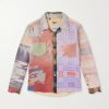 Marley Retouche Distressed Patchwork Checked Cotton-Blend Shirt Marley Retouche Distressed Patchwork Checked Cotton-Blend Shirt