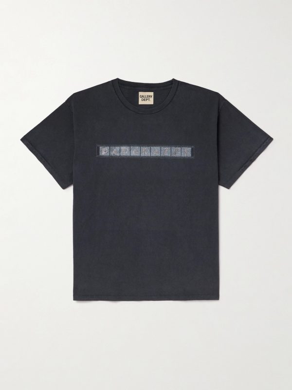 Paparazzi Crystal-Embellished Glittered Printed Cotton-Jersey T-Shirt