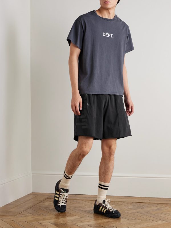 Dept Fitness Straight-Leg Printed Cotton-Jersey Shorts - OU