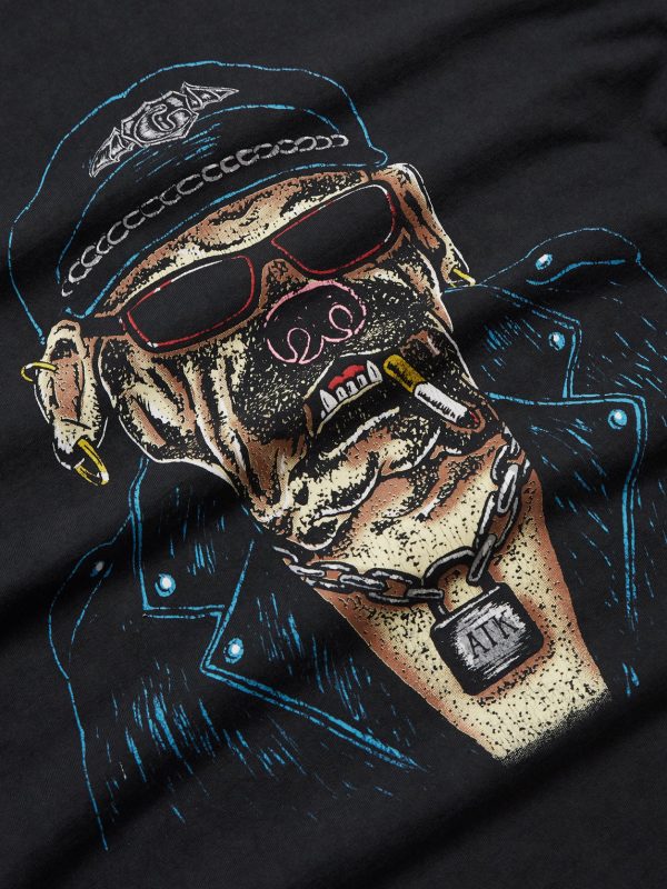 Biker Dog Glittered Printed Cotton-Jersey T-Shirt - CU Biker Dog Glittered Printed Cotton-Jersey T-Shirt - CU