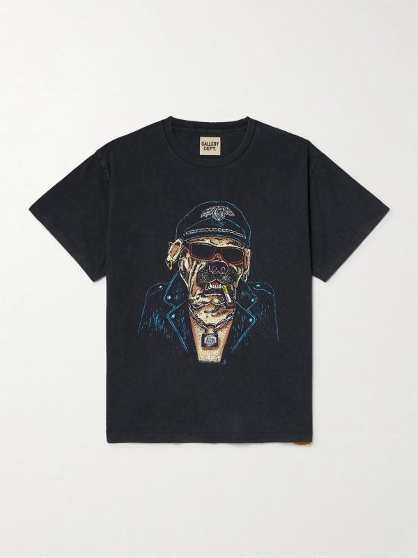 Biker Dog Glittered Printed Cotton-Jersey T-Shirt Biker Dog Glittered Printed Cotton-Jersey T-Shirt