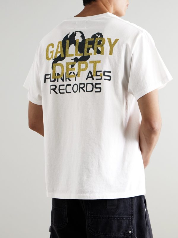 Funky Ass Records Glittered Printed Cotton-Jersey T-Shirt - BK Funky Ass Records Glittered Printed Cotton-Jersey T-Shirt - BK