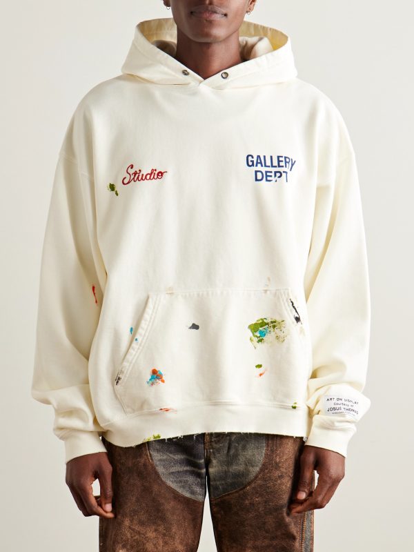 Studio Oversized Logo-Print Embroidered Cotton-Jersey Hoodie - FR Studio Oversized Logo-Print Embroidered Cotton-Jersey Hoodie - FR