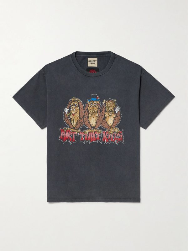 See No Evil Glittered Printed Cotton-Jersey T-Shirt See No Evil Glittered Printed Cotton-Jersey T-Shirt