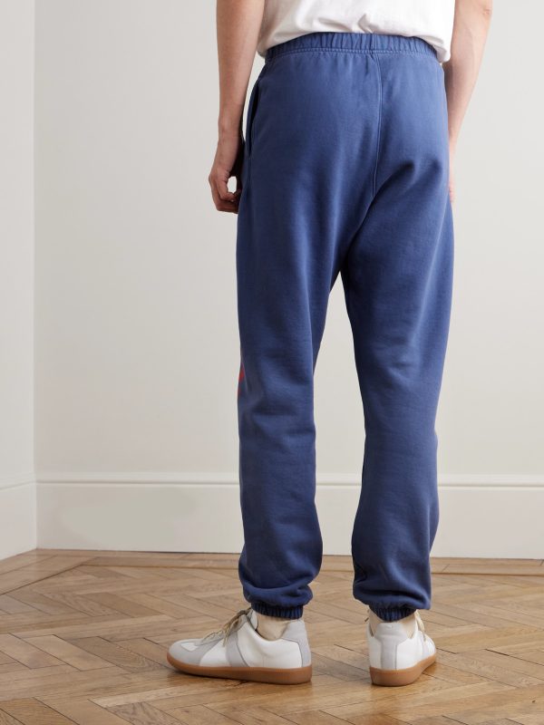 Team Dept Tapered Embroidered Printed Cotton-Jersey Sweatpants - BK