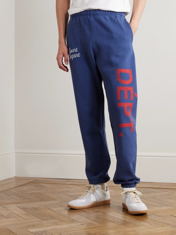 Team Dept Tapered Embroidered Printed Cotton-Jersey Sweatpants - FR
