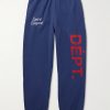 Team Dept Tapered Embroidered Printed Cotton-Jersey Sweatpants