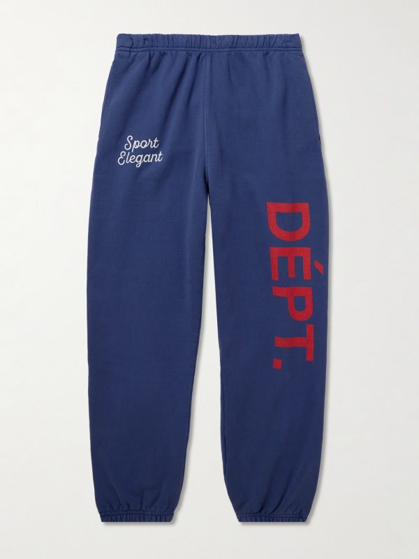 Team Dept Tapered Embroidered Printed Cotton-Jersey Sweatpants