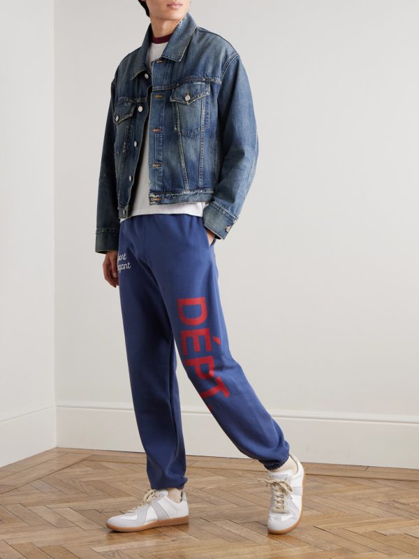 Team Dept Tapered Embroidered Printed Cotton-Jersey Sweatpants - OU
