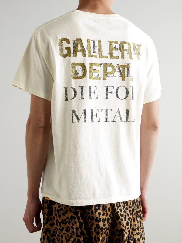 Live For Metal Glittered Printed Cotton-Jersey T-Shirt - BK