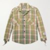Marley Logo-Appliquéd Distressed Checked Cotton-Flannel Shirt Marley Logo-Appliquéd Distressed Checked Cotton-Flannel Shirt