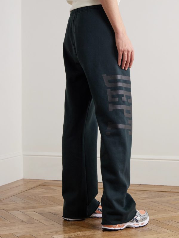Post Workout Logo-Print Wide-Leg Cotton-Jersey Sweatpants - BK