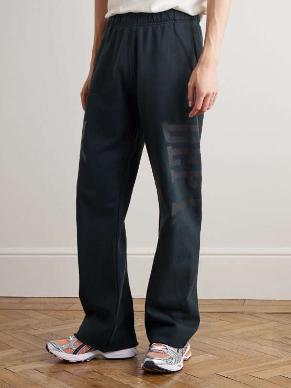 Post Workout Logo-Print Wide-Leg Cotton-Jersey Sweatpants - FR