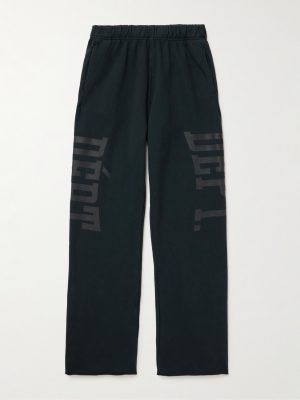 Post Workout Logo-Print Wide-Leg Cotton-Jersey Sweatpants Post Workout Logo-Print Wide-Leg Cotton-Jersey Sweatpants