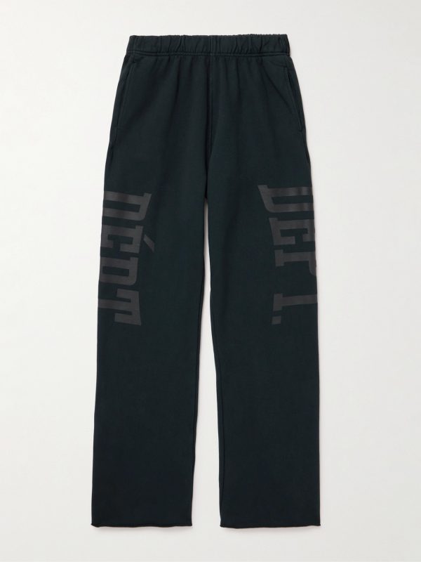 Post Workout Logo-Print Wide-Leg Cotton-Jersey Sweatpants