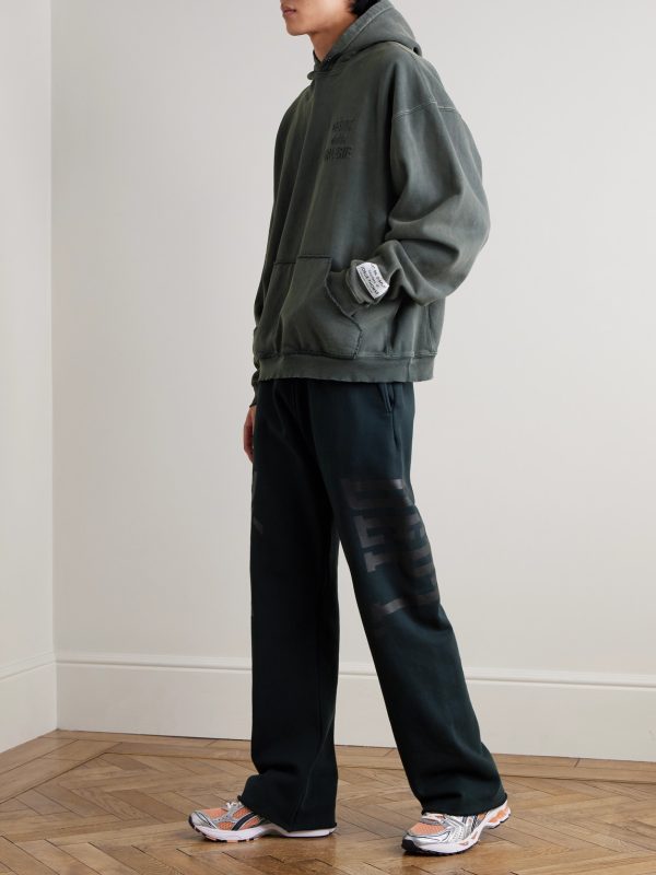 Post Workout Logo-Print Wide-Leg Cotton-Jersey Sweatpants - OU