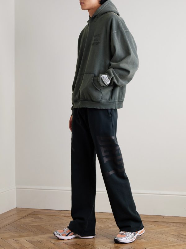 Oversized Logo-Debossed Cotton-Jersey Hoodie - OU Oversized Logo-Debossed Cotton-Jersey Hoodie - OU