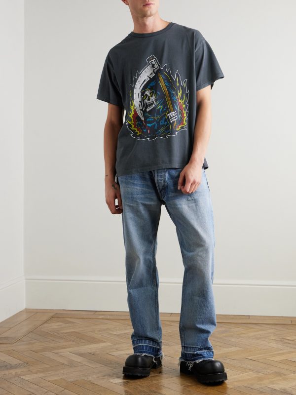 Big Reaper Glittered Printed Cotton-Jersey T-Shirt - OU Big Reaper Glittered Printed Cotton-Jersey T-Shirt - OU