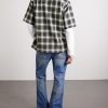 Playground Logo-Appliquéd Checked Wool and Cotton-Blend Shirt - BK