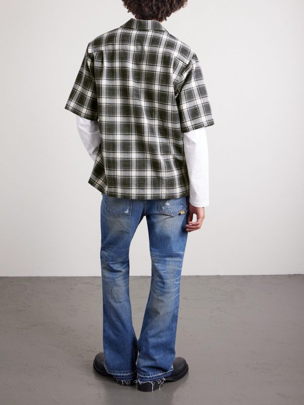 Playground Logo-Appliquéd Checked Wool and Cotton-Blend Shirt - BK