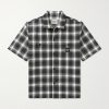 Playground Logo-Appliquéd Checked Wool and Cotton-Blend Shirt