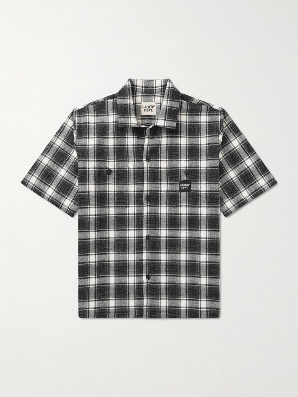Playground Logo-Appliquéd Checked Wool and Cotton-Blend Shirt