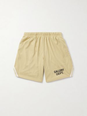 Venice Court Wide-Leg Logo-Print Webbing-Trimmed Mesh Shorts Venice Court Wide-Leg Logo-Print Webbing-Trimmed Mesh Shorts