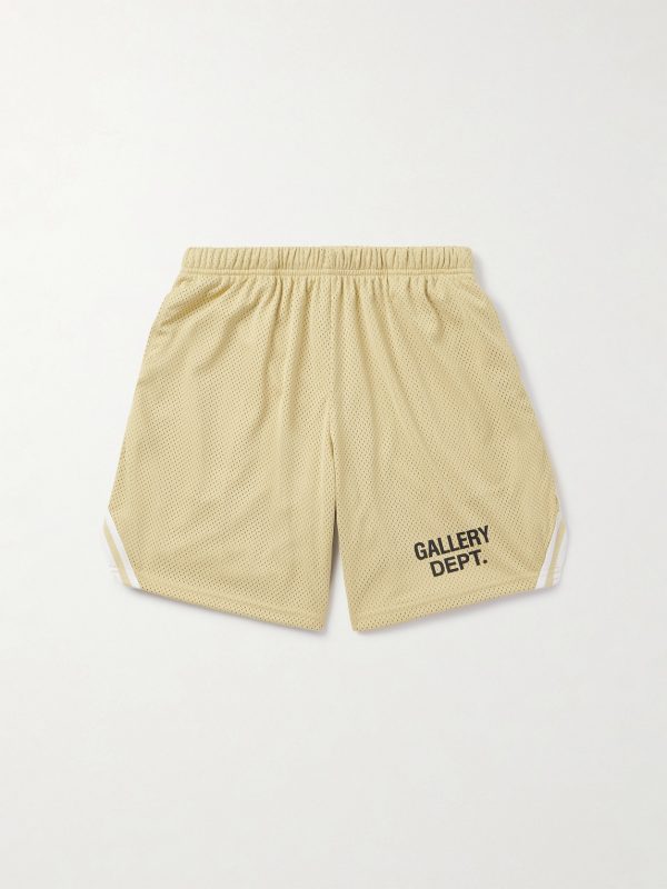 Venice Court Wide-Leg Logo-Print Webbing-Trimmed Mesh Shorts Venice Court Wide-Leg Logo-Print Webbing-Trimmed Mesh Shorts