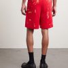 Studio Gym Straight-Leg Paint-Splattered Mesh Shorts - BK Studio Gym Straight-Leg Paint-Splattered Mesh Shorts - BK
