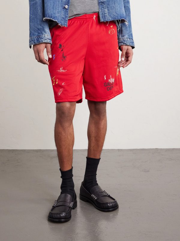 Studio Gym Straight-Leg Paint-Splattered Mesh Shorts - FR Studio Gym Straight-Leg Paint-Splattered Mesh Shorts - FR