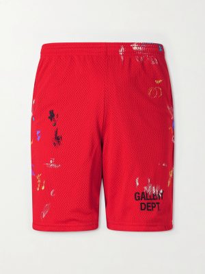 Studio Gym Straight-Leg Paint-Splattered Mesh Shorts Studio Gym Straight-Leg Paint-Splattered Mesh Shorts