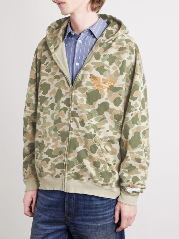Logo-Print Camouflage Cotton-Jersey Zip-Up Hoodie - FR Logo-Print Camouflage Cotton-Jersey Zip-Up Hoodie - FR
