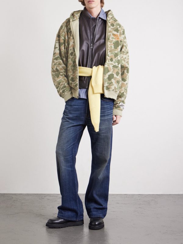 Logo-Print Camouflage Cotton-Jersey Zip-Up Hoodie - OU Logo-Print Camouflage Cotton-Jersey Zip-Up Hoodie - OU