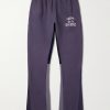 Flared Panelled Logo-Print Cotton-Jersey Sweatpants