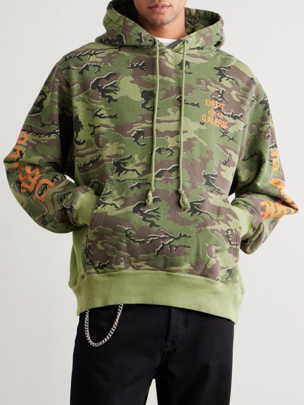Camouflage and Logo-Print Cotton-Jersey Hoodie - FR