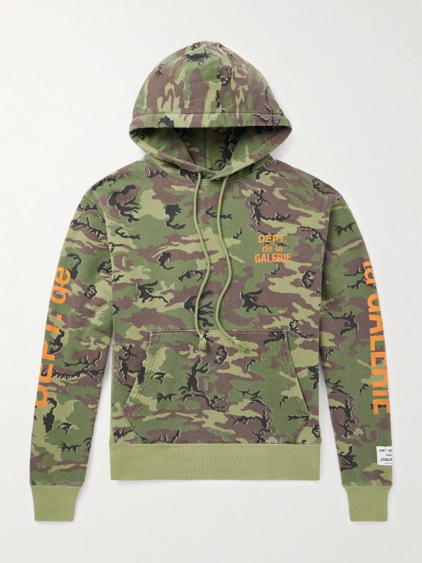 Camouflage and Logo-Print Cotton-Jersey Hoodie