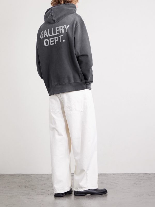 Logo-Print Paint-Splattered Cotton-Jersey Hoodie - BK