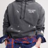 Logo-Print Paint-Splattered Cotton-Jersey Hoodie - CU