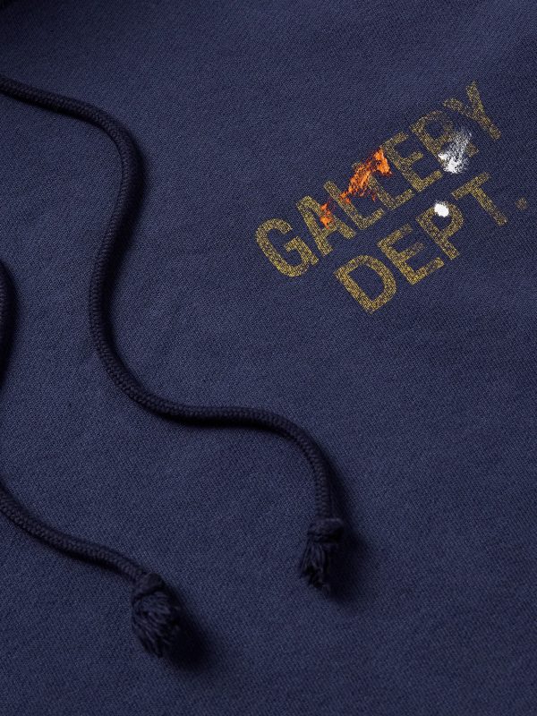 Logo-Print Paint-Splattered Cotton-Jersey Hoodie - CU