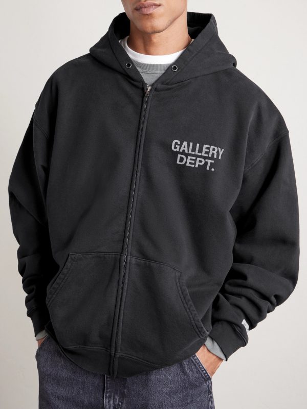 90's Logo-Print Cotton-Jersey Zip-Up Hoodie - FR 90's Logo-Print Cotton-Jersey Zip-Up Hoodie - FR