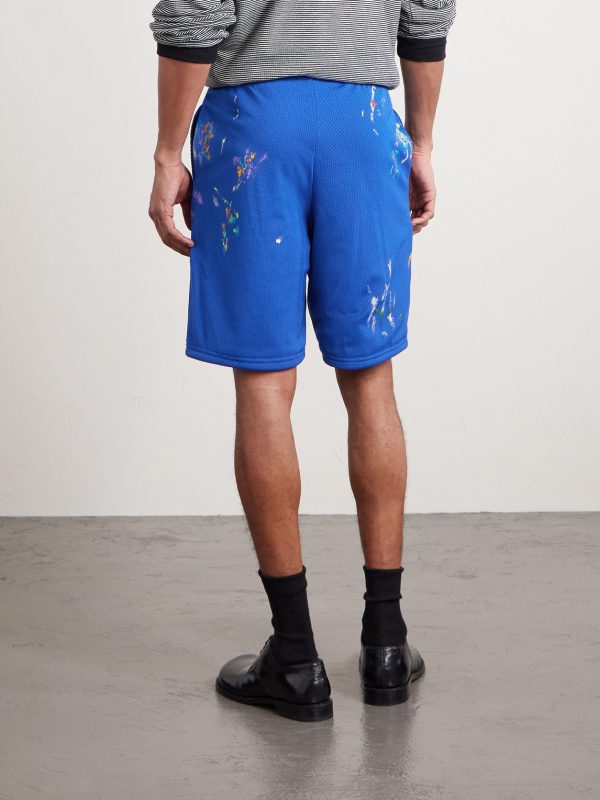 Studio Gym Straight-Leg Paint-Splattered Mesh Shorts - BK Studio Gym Straight-Leg Paint-Splattered Mesh Shorts - BK